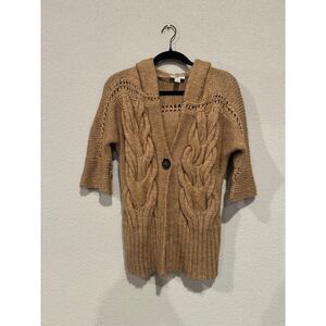 Ann Taylor‎ Women's Size XS Knitted Fabric Wool Blend Cardigan Sweater Brown